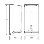 SURFACE MOUNTED SENSOR OPERATED HAND SANITISER DISPENSER SATIN STAINLESS STEEL METLAM ML_MSD_SANITISEDISP_SS