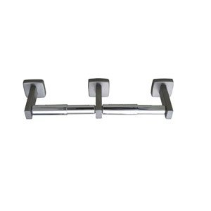 DOUBLE TOILET ROLL HOLDER SATIN STAINLESS STEEL METLAM ML256S