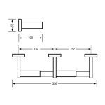 DOUBLE TOILET ROLL HOLDER SATIN STAINLESS STEEL METLAM ML256S