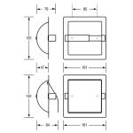 RECESSED SINGLE ROLL TOILET ROLL HOLDER WITH HOOD SATIN STAINLESS STEEL METLAM ML261_S