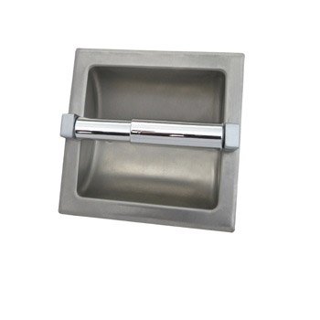 RECESSED SINGLE ROLL TOILET ROLL HOLDER SATIN STAINLESS STEEL METLAM ML260S