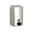 VERTICAL LIQUID SOAP DISPENSER WITH BLACK SOAP VALVE SATIN STAINLESS STEEL METLAM ML605BS