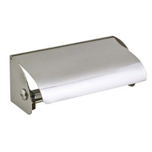 DOUBLE LOCKABLE TOILET ROLL HOLDER WITH HOOD SATIN STAINLESS STEEL METLAM ML267SS