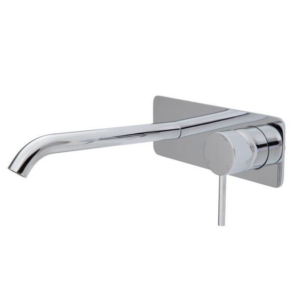 FIENZA 228106-200 KAYA WALL BASIN/BATH MIXER SET SQUARE PLATE 200MM OUTLET CHROME