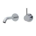 FIENZA 228118 KAYA UP WALL BASIN/BATH MIXER SET ROUND PLATES 160MM OUTLET CHROME