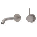FIENZA 228118BN-200 KAYA UP WALL BASIN/BATH MIXER SET ROUND PLATES 200MM OUTLET BRUSHED NICKEL