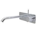 FIENZA 228119-200 KAYA UP WALL BASIN/BATH MIXER SET SQUARE PLATE 200MM OUTLET CHROME