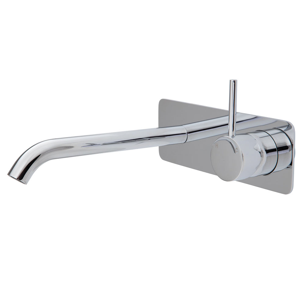 FIENZA 228119-200 KAYA UP WALL BASIN/BATH MIXER SET SQUARE PLATE 200MM OUTLET CHROME