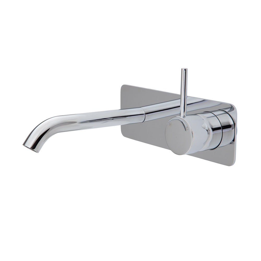 FIENZA 228119 KAYA UP WALL BASIN/BATH MIXER SET SQUARE PLATE 160MM OUTLET CHROME