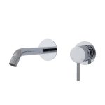 FIENZA 231104 AXLE WALL BASIN/BATH MIXER SET SMALL ROUND PLATES 160MM OUTLET CHROME