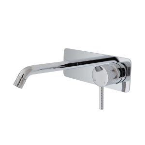 FIENZA 231106 AXLE WALL BASIN/BATH MIXER SET SOFT SQUARE PLATE 160MM OUTLET CHROME
