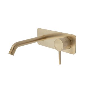 FIENZA 231106UB AXLE WALL BASIN/BATH MIXER SET SOFT SQUARE PLATE 160MM OUTLET URBAN BRASS