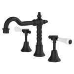 FIENZA 339101BK LILLIAN LEVER BASIN SET MATTE BLACK / CERAMIC