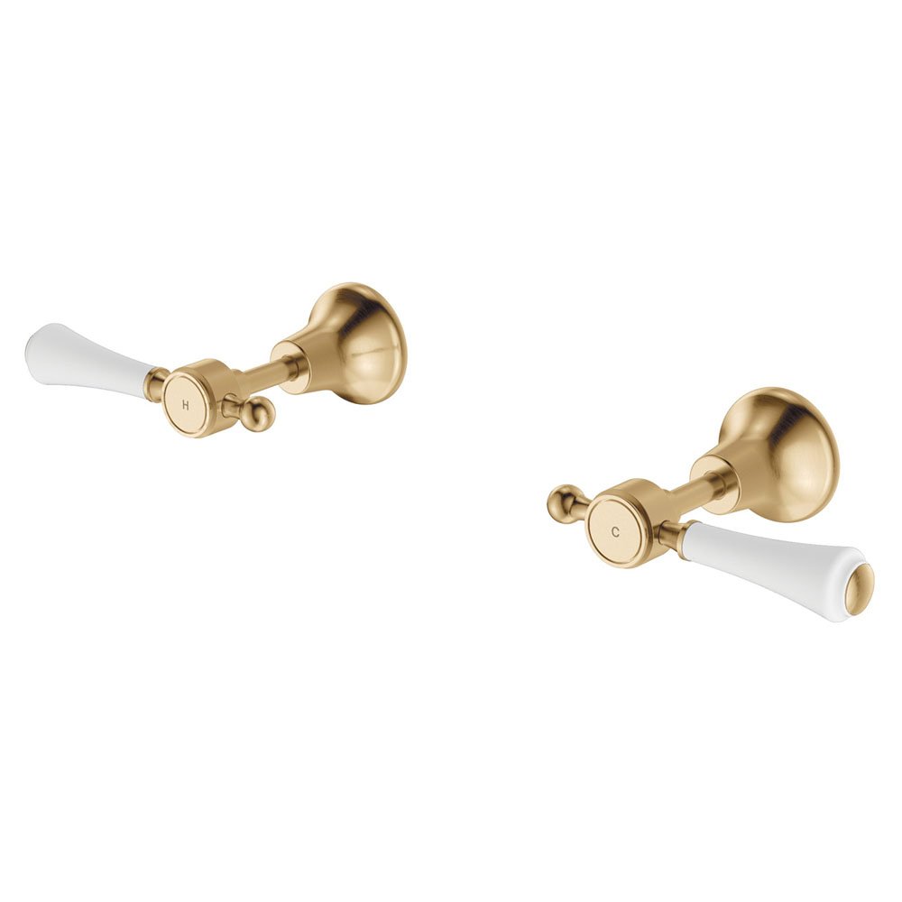 FIENZA 339104UB LILLIAN LEVER WALL TOP ASSEMBLIES URBAN BRASS / CERAMIC