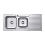 FIENZA 68106L/R TIVA 1080 ONE AND THREE QUARTER KITCHEN SINK WITH DRAINER LEFT/RIGHT HAND BOWL STAINLESS STEEL