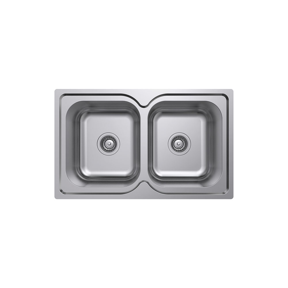 FIENZA 68108 TIVA 780 DOUBLE KITCHEN SINK NO TAP HOLE STAINLESS STEEL