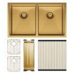 FIENZA 68403RB-KIT HANA 27L/27L DOUBLE KITCHEN SINK KIT PVD RUGGED BRASS