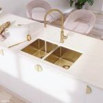 FIENZA 68403RB HANA 27L/27L DOUBLE KITCHEN SINK PVD RUGGED BRASS