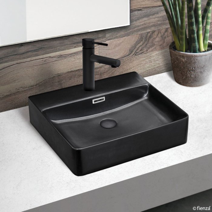 FIENZA RB2173B PETRA RECTANGULAR ABOVE COUNTER BASIN MATTE BLACK