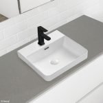 FIENZA RB4063 PETRA RECTANGLE SEMI-INSET BASIN GLOSS WHITE