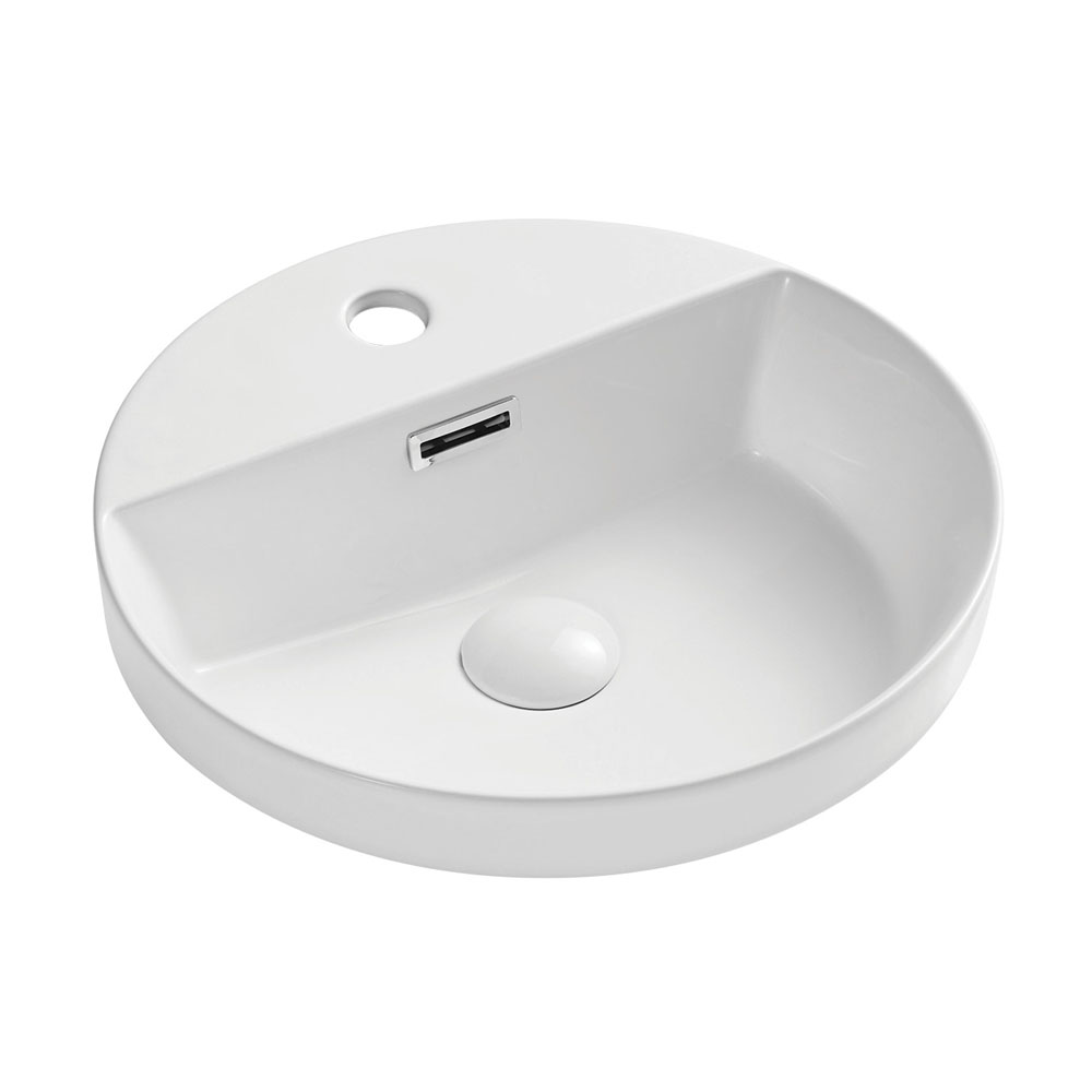 FIENZA RB4066 REBA ROUND SEMI-INSET WITH TAP HOLE GLOSS WHITE