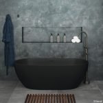 FIENZA ST11-B LUCIANA FREESTANDING STONE BATH 1500 MATTE BLACK