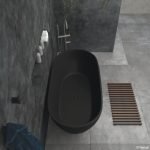 FIENZA ST11-B LUCIANA FREESTANDING STONE BATH 1500 MATTE BLACK