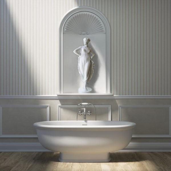 FIENZA ST68 RAK WASHINGTON FREESTANDING STONE BATH 1560 MATTE WHITE