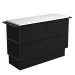 FIENZA 120BBTK AMATO CABINET ON KICKBOARD 1200 SATIN BLACK WITH MATTE BLACK TOWEL RAILS
