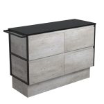 FIENZA 120BXFTK AMATO CABINET ON KICKBOARD 1200 INDUSTRIAL WITH MATTE BLACK FRAME AND TOWEL RAIL