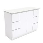 FIENZA 120C FINGERPULL CABINET ON KICKBOARD 1200 GLOSS WHITE