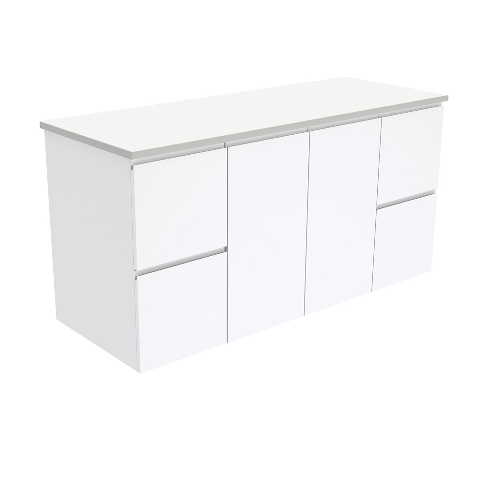 FIENZA 120F FINGERPULL WALL HUNG CABINET ONLY 1200 GLOSS WHITE