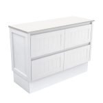 FIENZA 120TK HAMPTON CABINET ON KICKBOARD 1200 SATIN WHITE