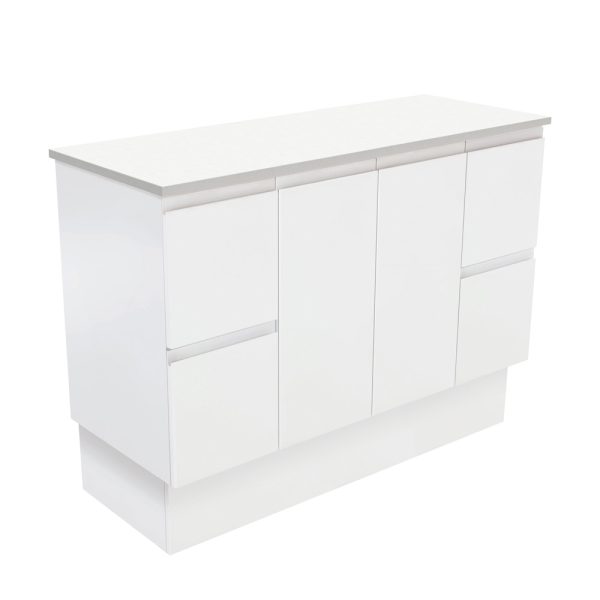 FIENZA 120ZK FINGERPULL CABINET ON KICKBOARD 1200 SATIN WHITE