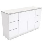 FIENZA 150C FINGERPULL CABINET ON KICKBOARD 1500 GLOSS WHITE