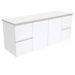 FIENZA 150F FINGERPULL WALL HUNG CABINET ONLY 1500 GLOSS WHITE