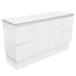 FIENZA 150ZK FINGERPULL CABINET ON KICKBOARD 1500 SATIN WHITE