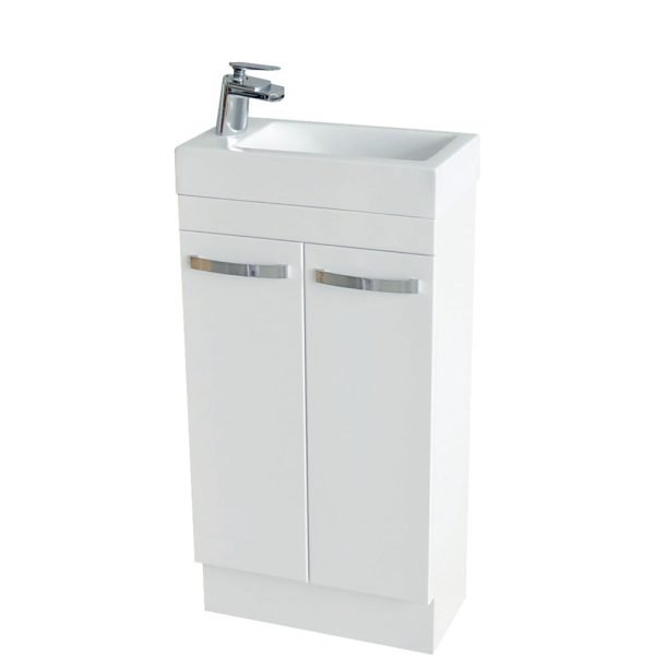 FIENZA 4525KW RALPH ENSUITE VANITY ON KICKBOARD 450 GLOSS WHITE