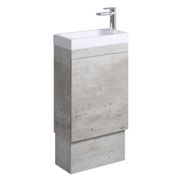 FIENZA 45DXK DENZEL EDGE ENSUITE VANITY ON KICKBOARD 450 INDUSTRIAL