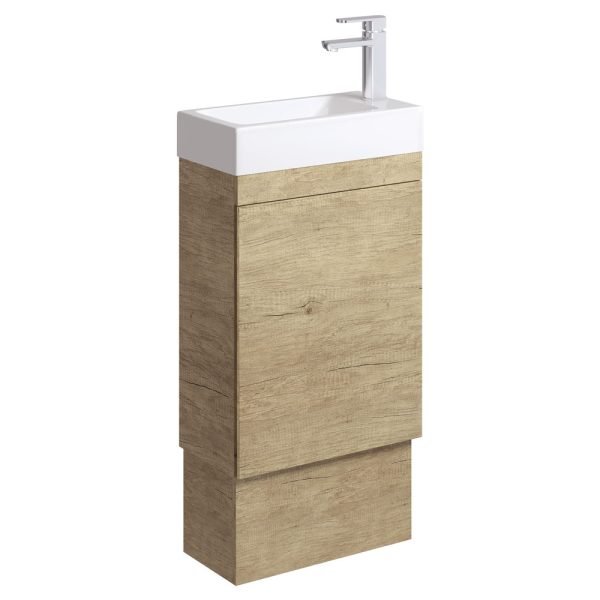 FIENZA 45RSK EDGE ENSUITE VANITY ON KICKBOARD 450 SCANDI OAK