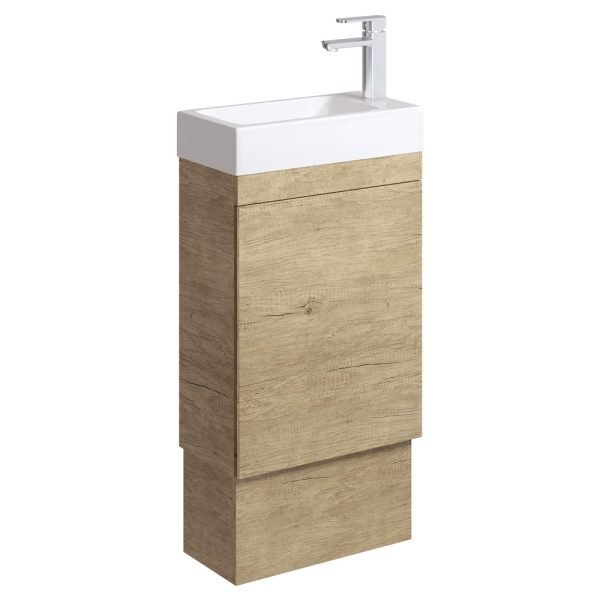 FIENZA 45RSK EDGE ENSUITE VANITY ON KICKBOARD 450 SCANDI OAK