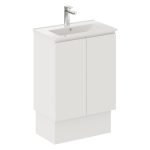 FIENZA 60DFK SISKA SLIM VANITY ON KICKBOARD 600 SATIN WHITE