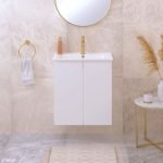 FIENZA 60DF SISKA SLIM WALL HUNG VANITY 600 SATIN WHITE