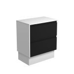 FIENZA 75BBWK AMATO CABINET ON KICKBOARD 750 SATIN BLACK WITH SATIN WHITE PANELS