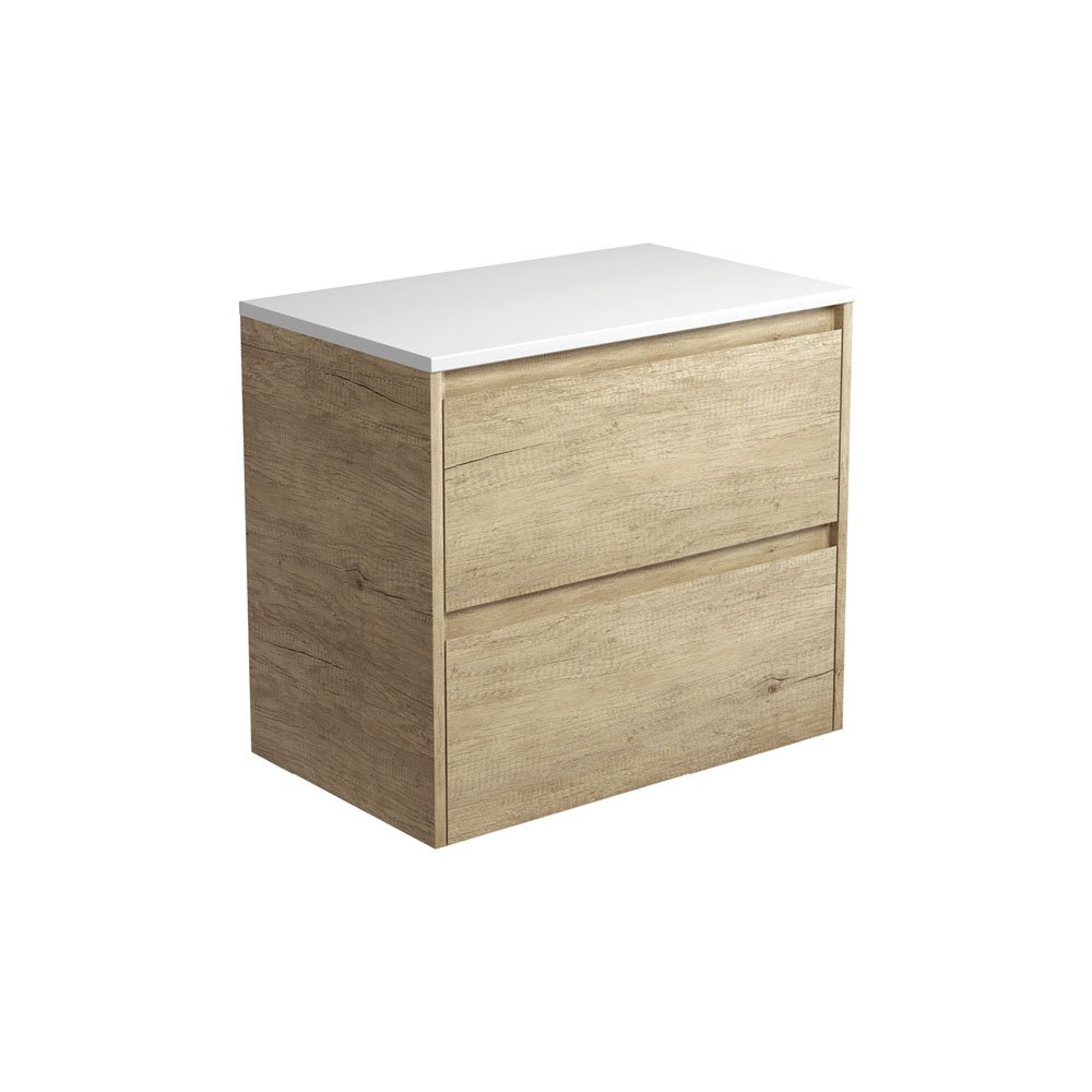 FIENZA 75BS AMATO WALL HUNG VANITY 750 SCANDI OAK WITH SCANDI OAK PANELS