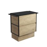 FIENZA 75BSTK AMATO CABINET ON KICKBOARD 750 SCANDI OAK WITH MATTE BLACK TOWEL RAILS