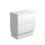 FIENZA 75BWK AMATO CABINET ON KICKBOARD 750 SATIN WHITE WITH SATIN WHITE PANELS