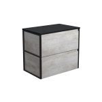 FIENZA 75BXF AMATO WALL HUNG VANITY 750 INDUSTRIAL WITH MATTE BLACK FRAMES