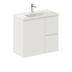 FIENZA 75DF SISKA SLIM WALL HUNG VANITY 750 LEFT/RIGHT HAND DRAWERS SATIN WHITE