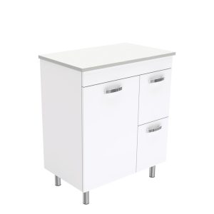 FIENZA 75NLW UNICAB CABINET ON LEGS 750 LEFT/RIGHT HAND DRAWERS GLOSS WHITE